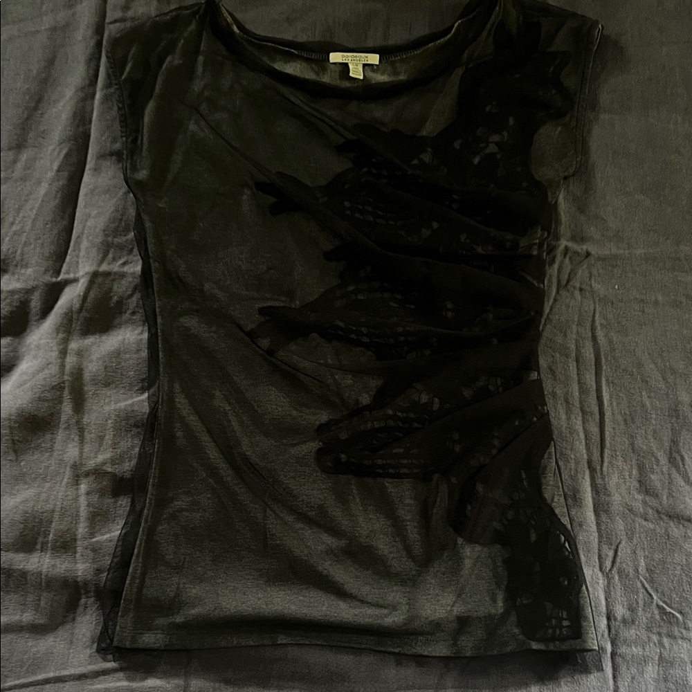 Bordeaux Black Sheer Lace Blouse